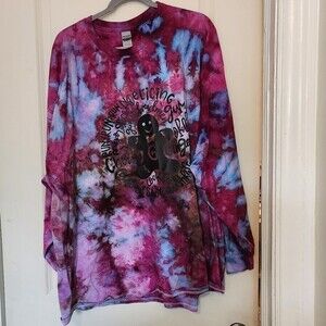 NWOT Plus Size Gildan Gingerbread Christmas Ice Tie Dye Long Sleeve T-Shirt 4XL